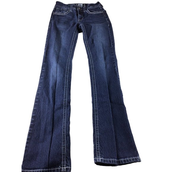 Rockin C Designer Jeans * Embroidered pockets * Size 26 * Blue Denim - Picture 4 of 7